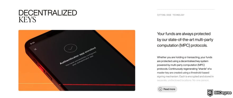 Xapo bank review: decentralized keys and MPC.