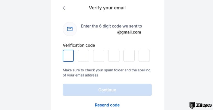 Xe review: Xe asking you to enter the verification code.