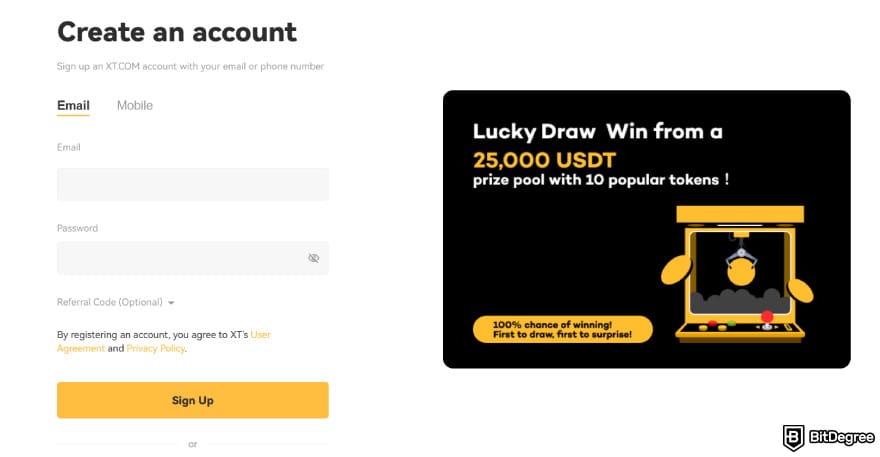 XT.com referral code: create an account on XT.com.