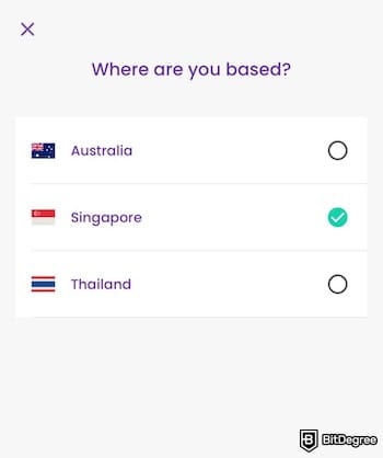 YouTrip review: the country options on YouTrip's app.
