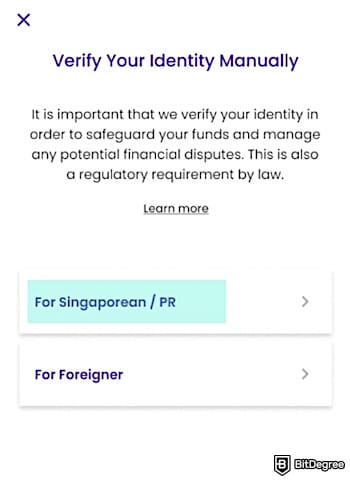 YouTrip review: identity options on YouTrip's app.