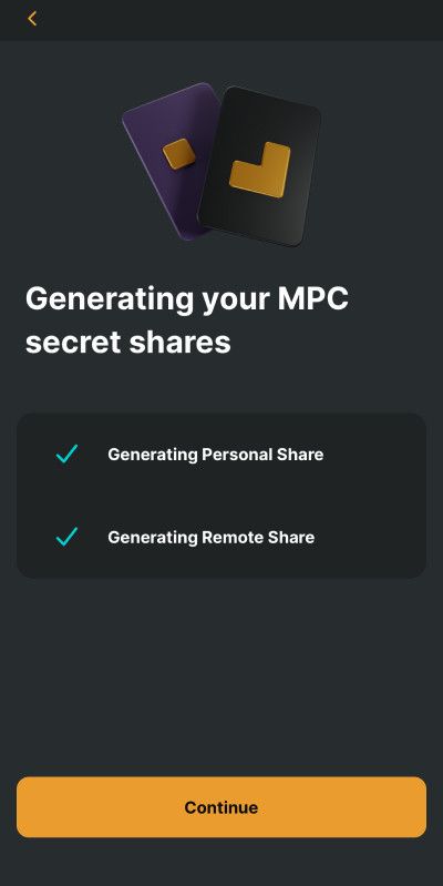 Zengo wallet review: generating MPC.