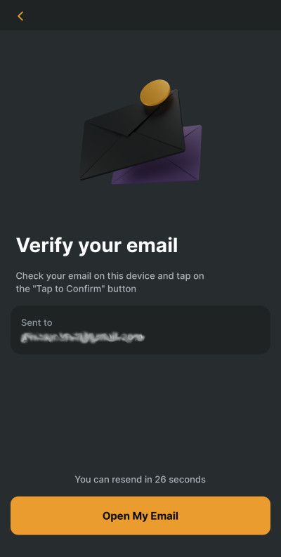 Zengo wallet review: verifying email.