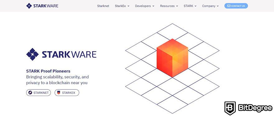 Zero knowledge proof: StarkWare homepage.