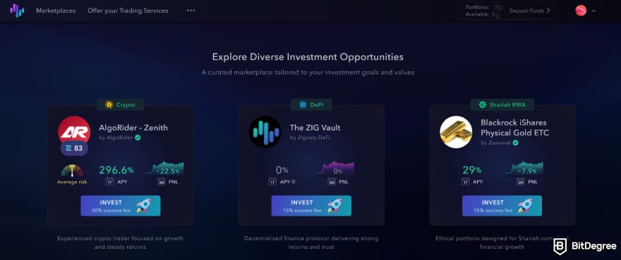 Zignaly review: the investment opportunities you can explore on Zignaly.