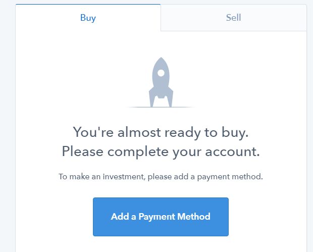 Adding a payment method for Cryptocurrency Trading