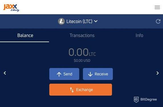 Mejor Monedero Litecoin: Monedero Jaxx Liberty.