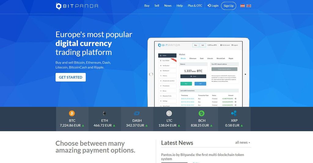 BitPanda digital cryptocurrency trading platform