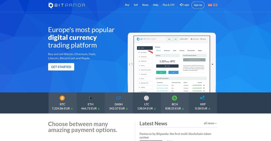 Alternatif Coinbase: Platform perdagangan mata uang kripto digital BitPanda. 