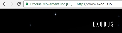 Exodus wallet review: Exodus in web browser.