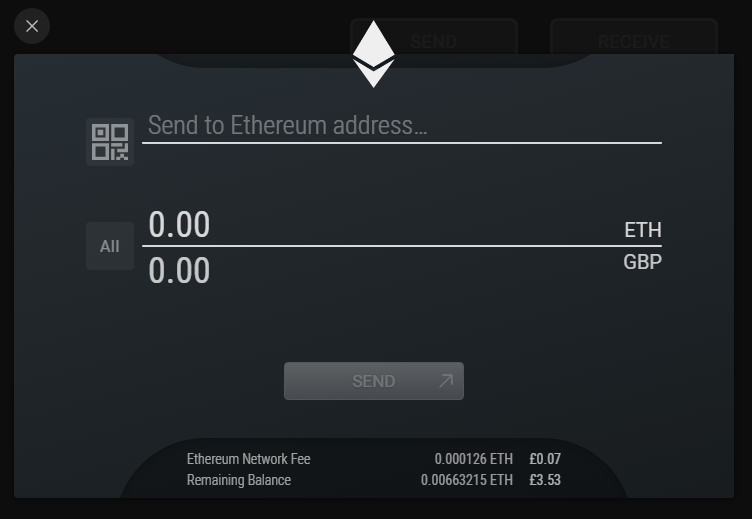 Reseña Exodus Wallet: Enviando ETH a una Dirección.