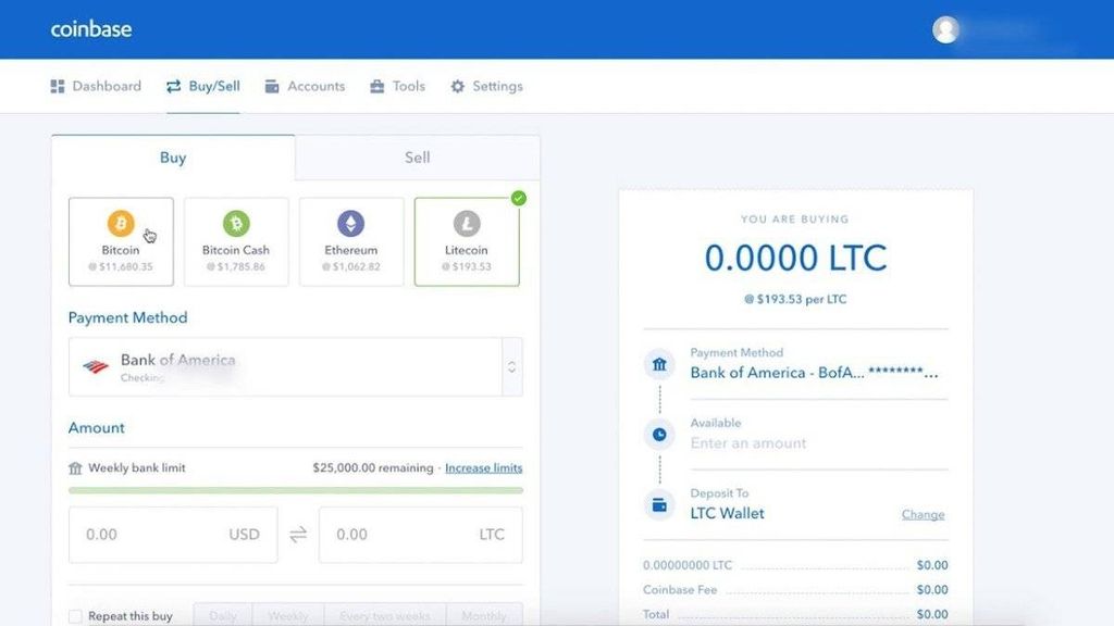 Instructions on how to buy litecoin on Coinbase