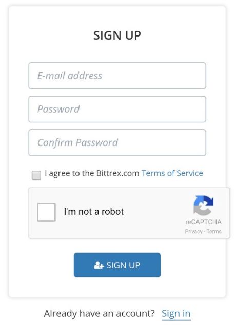 Bittrex review: How to sign-up on Bittrex.