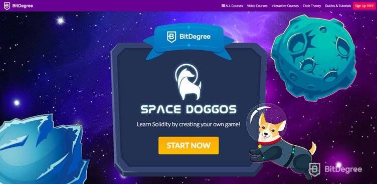 Decentralized applications: Space Doggo course on BitDegree.