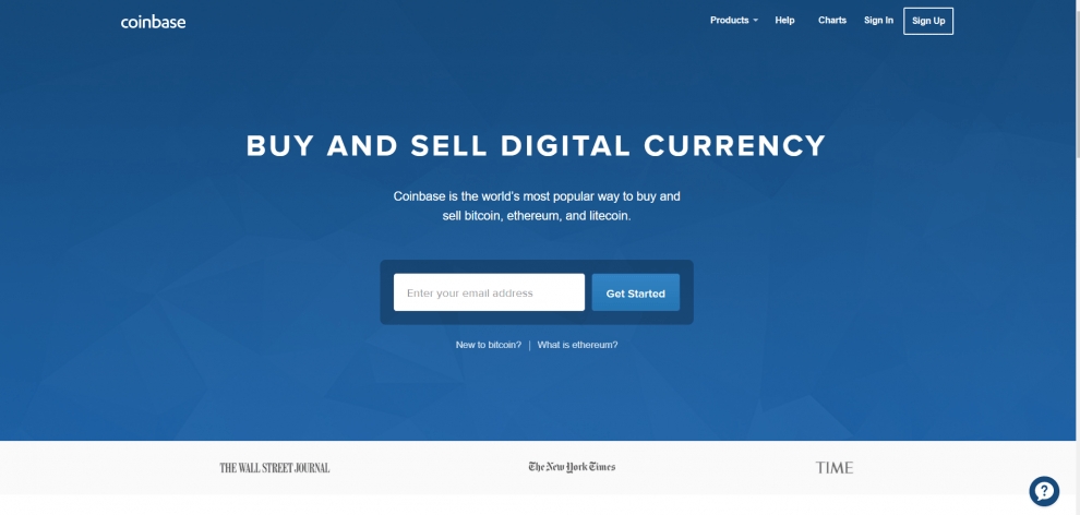 How to buy Ethereum: Coinbase front page.