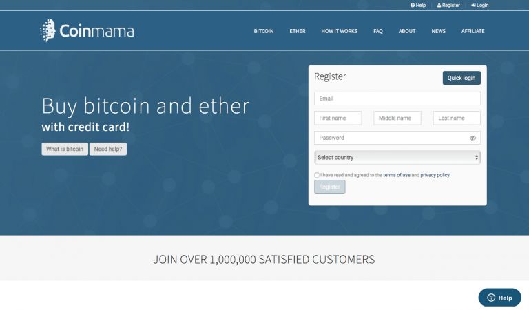 Membeli Ethereum dengan kartu kredit: Coinmama.