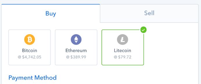 Tôi có nên mua Litecoin: Mua Litecoin trên Coinbase.