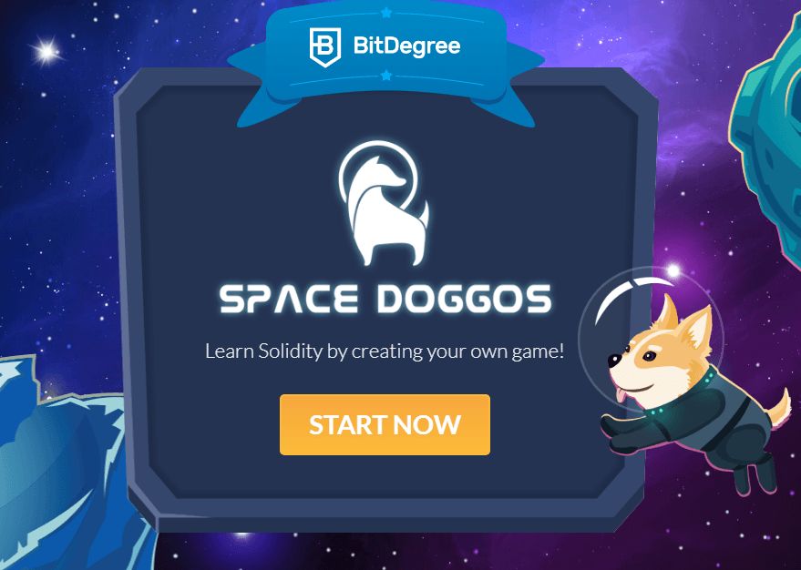 什么是智能合约：BitDegree上的Space Doggos课程。