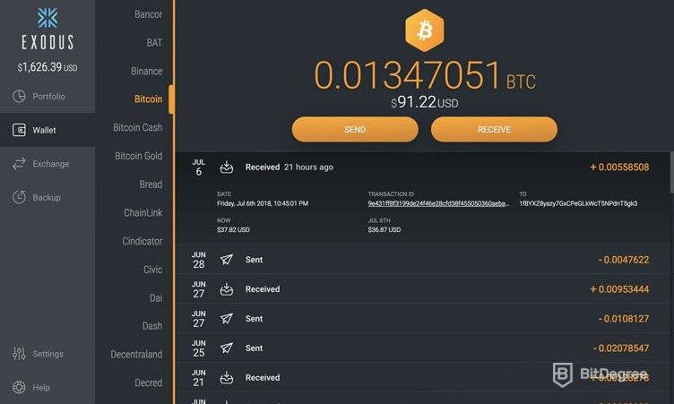 Qué es Ethereum: Exodus Wallet.