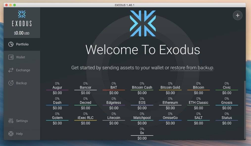 Meilleur portefeuille bitcoin: exodus.