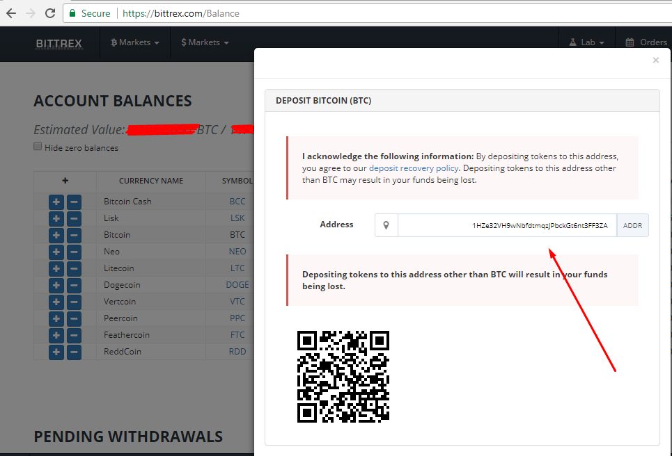 Bittrex deposit address