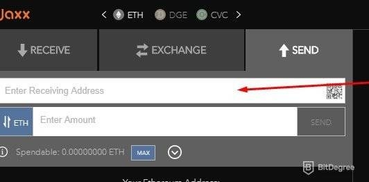 Ulasan Jaxx Wallet: Alamat Penerima.