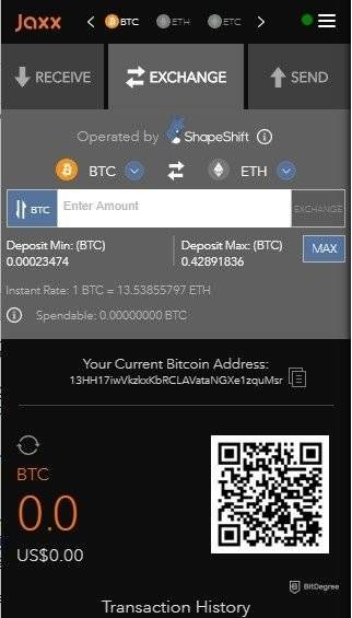 Ulasan Jaxx Wallet: Pertukaran Internal.