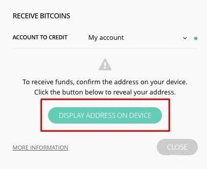 Ledger Nano S обзор: отображение адреса кошелька.