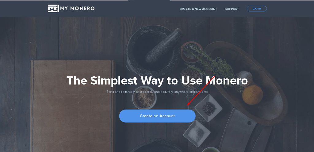 Đồng Monero: Cách tạo tài khoản trên trang web Monero.