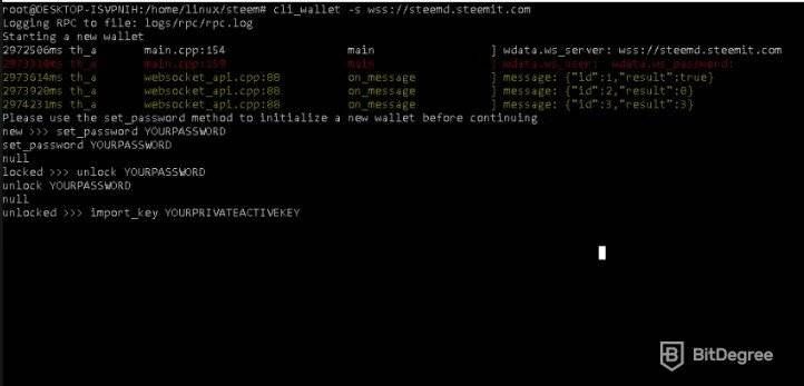 CLI wallet programming 