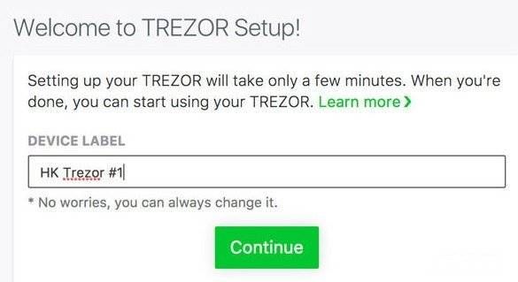 Análise da carteira Trezor: configuração da interface da Trezor