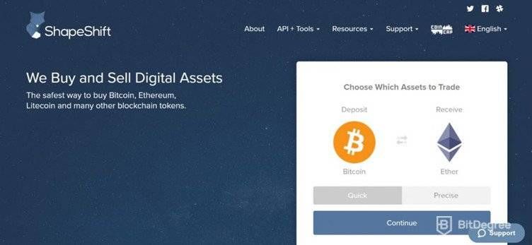 Sàn giao dịch Bitcoin tốt nhất: Nền tảng giao dịch tiền ảo Shapeshift.