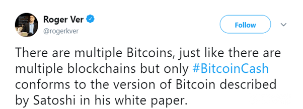 Cours bitcoin cash: tweet.