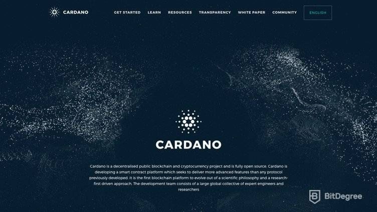 Previsão de Preço da Cardano em 2023 e Além: O Que Esperar?: Página inicial do site da Cardano