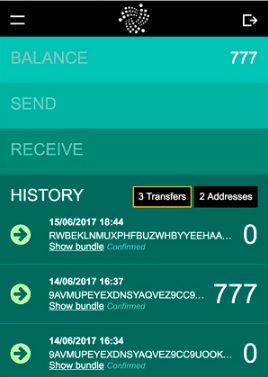 IOTA mobile wallet application