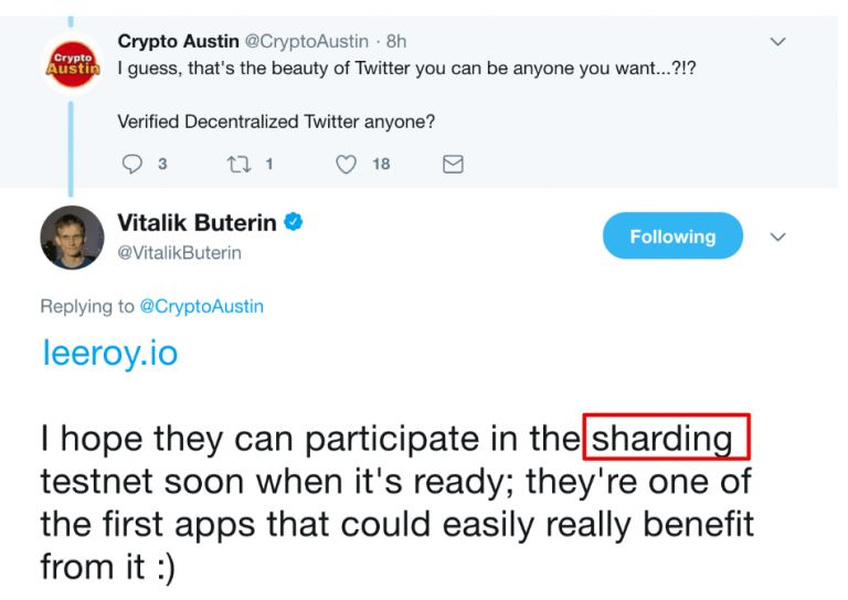 Postagem no Twitter de Vitalik Buterin