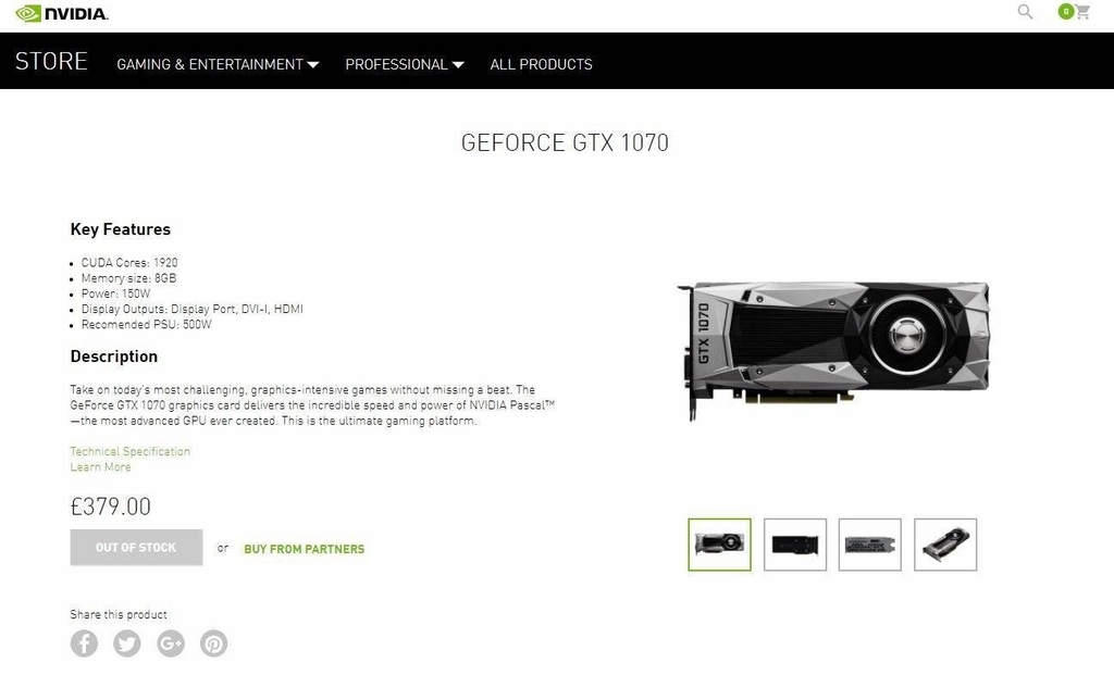 Đào Zcash: Cửa hàng Nvidia Geforce Gtx 1070.