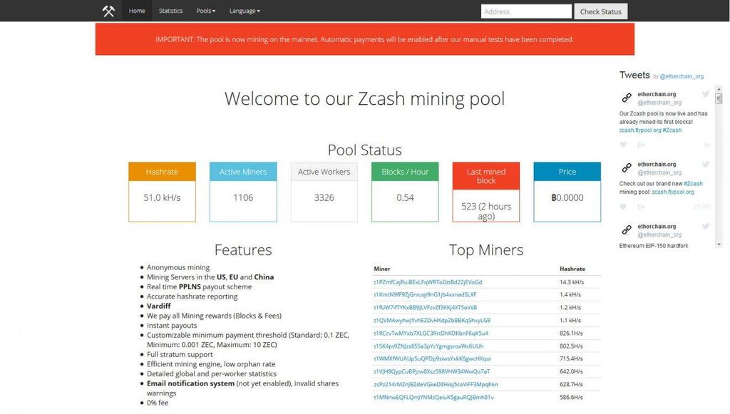 Zcash mining pool