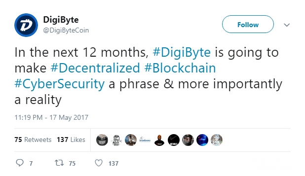 Previsão de Preços da Digibyte de 2023 em Diante: Postagem no Twitter sobre previsão de preços da Digibyte