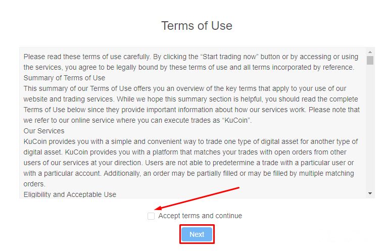 Kucoin Review - Terms of use