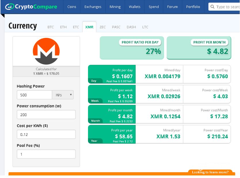 Melhor Criptomoeda Para Minerar: aplicativo CryptoCompare para obter a melhor moeda para minerar.