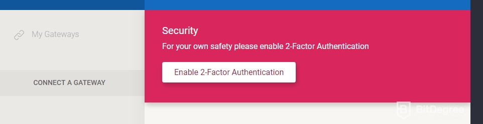 Review Gatehub: Mengaktifkan 2-Facktor Authentication. 