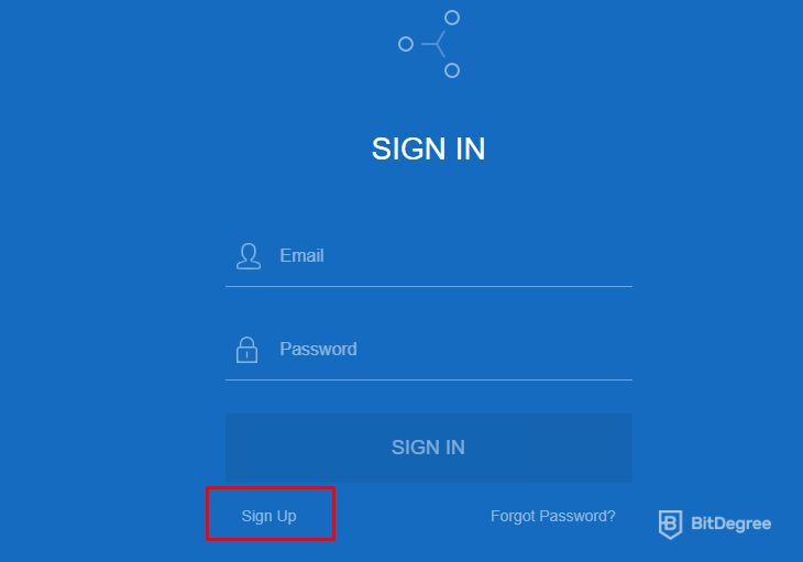 Análise da Gatehub: página de login.