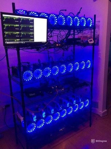 Ethereum Mining Rig Adding Lights and Monitors to the Unit