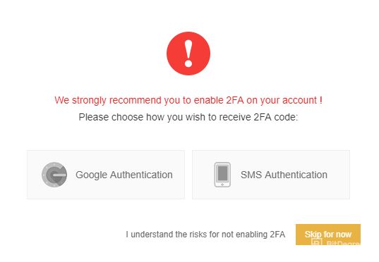 How to use Binance: 2FA, or Two-Factor-Authentication.