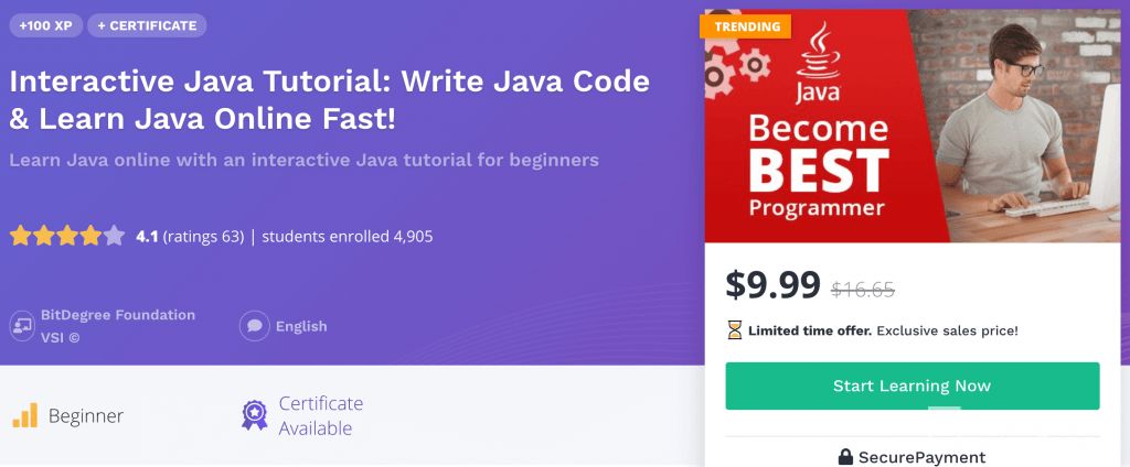 learn Java with BitDegree