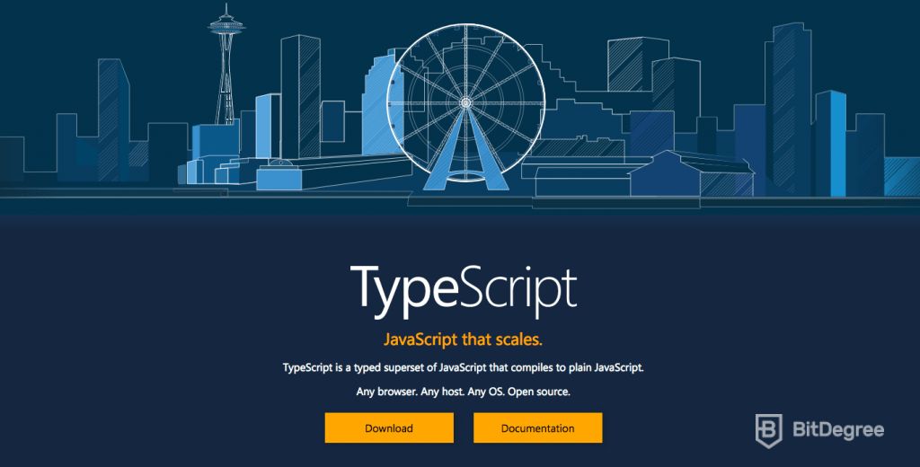 Ngôn ngữ lập trình phổ biến: TypeScript.