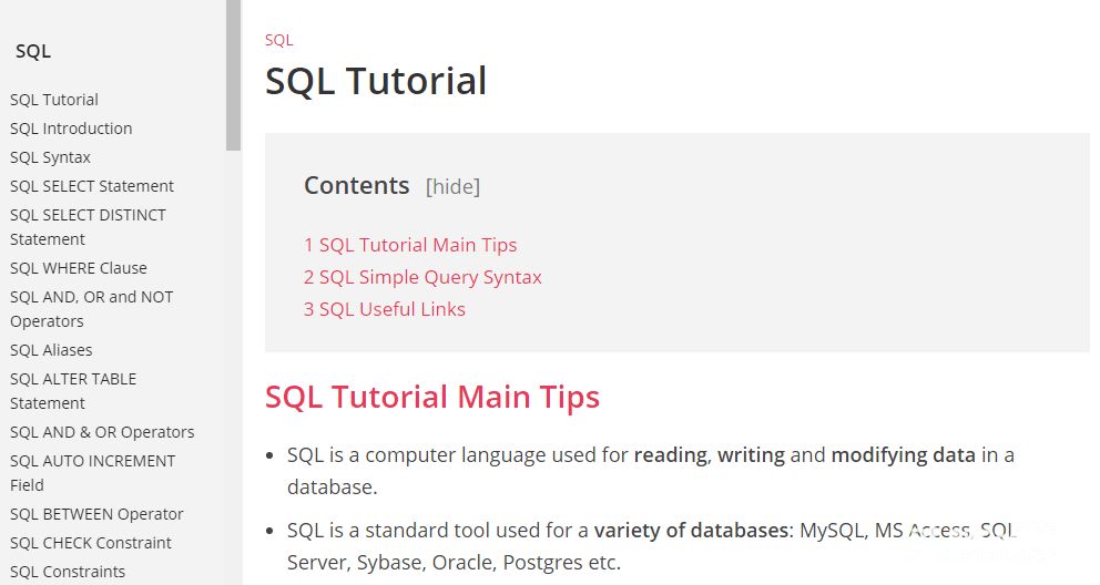 SQL обучение - База данных