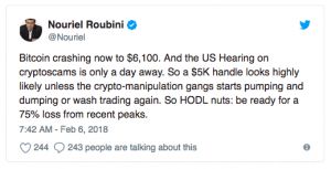 Crash bitcoin: roubini.