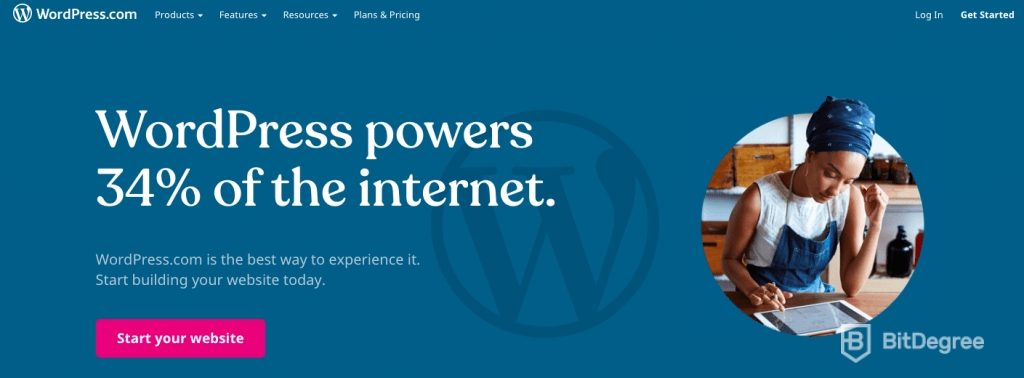 Mejores CMS: Wordpress.com.